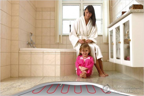 Фото - Как утеплить пол в ванной — теплый пол в ванной комнате